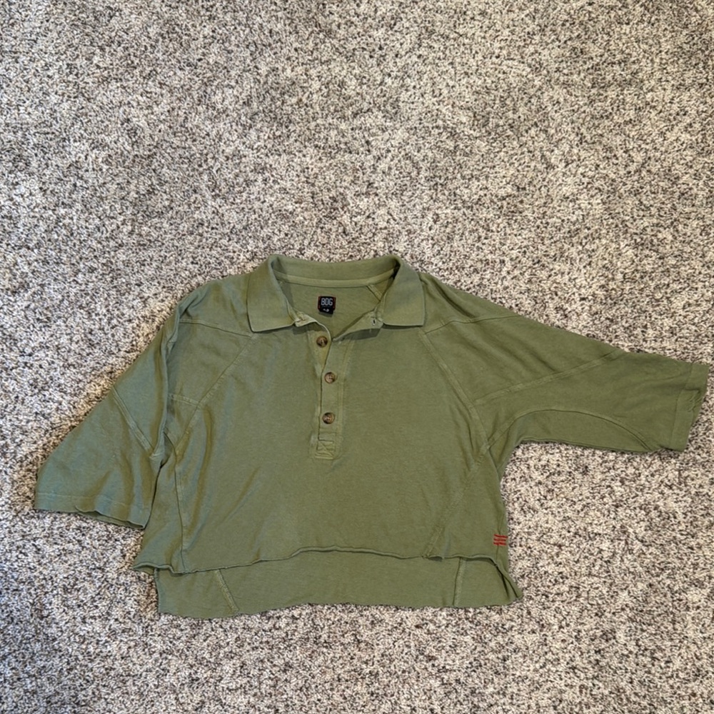 BDG Green Cropped Polo Shirt